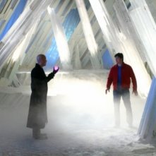 Michael Rosenbaum  e Tom Welling si affrontano nella Fortezza della Solitudine nell'episodio 'Arctic' della serie tv Smallville