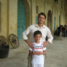 Giovanni Roffia con Ettore Bassi sul set di Mal'Aria