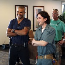 Shemar Moore insieme a Jackson Rathbone sul set di 'Criminal Minds'