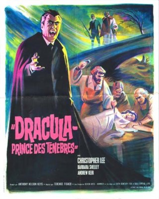Uno splendido poster francese de Dracula principe delle tenebre