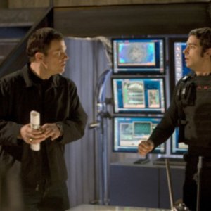 Zachary Levi e Adam Baldwin in una scena dell'episodio 'Chuck Versus the Dream Job' della serie tv Chuck