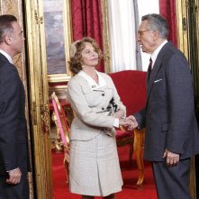 Massimo Ghini, Sydne Rome e Giacomo Piperno in una scena della fiction Enrico Mattei - L'uomo che guardava al futuro