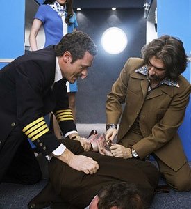 Michael Imperioli, Gretchen Mol, Jason O'Mara e Mark Linn-Baker nell'episodio 'Coffee, Tea or Annie' della serie tv Life on Mars