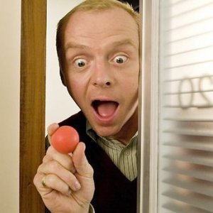 Simon Pegg in una scena del film How to Lose Friends and Alienate People