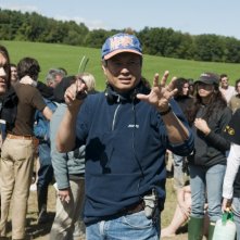 Emile Hirsch con Ang Lee sul set del film Taking Woodstock