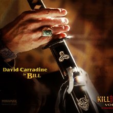 Un wallpaper della mano di Bill che afferra la spada per il film 'Kill Bill: Volume 2'