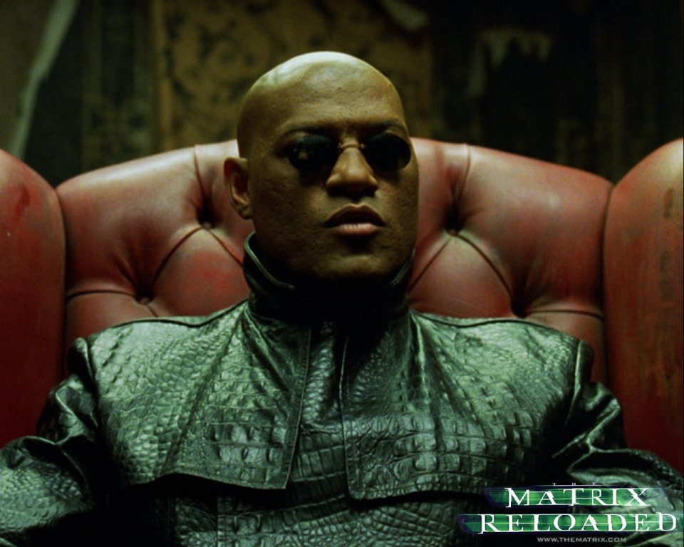 Un wallpaper di Morpheus del film 'Matrix Reloaded'
