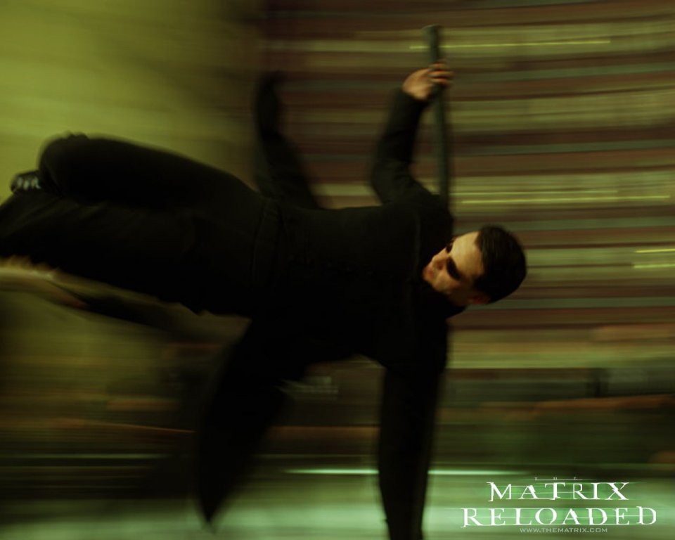 Un wallpaper di Neo del film 'Matrix Reloaded'