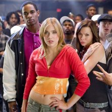 Damon Wayans Jr., Shoshana Bush, Christina Murphy e Ross Thomas sul set del film Dance Flick