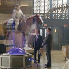 Robin Williams, Ben Stiller e Ricky Gervais in una scena del film Una notte al museo 2: la fuga