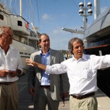 Enrico Bertolino e Carlo Vanzina sul set del film Un'estate ai Caraibi