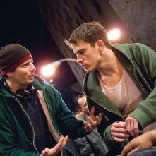 Il regista Dito Montiel e Channing Tatum sul set del film Fighting