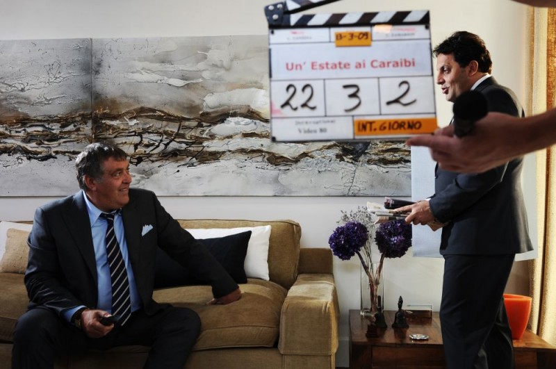 Maurizio Mattioli E Enrico Brignano Sul Set Del Film Un Estate Ai Caraibi 117876