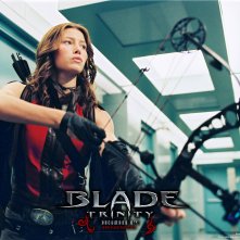 Un wallpaper di Jessica Biel in una scena del film 'Blade: Trinity'