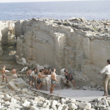 Sul set del film Viola di Mare (location Cave di tufo a Favignana)