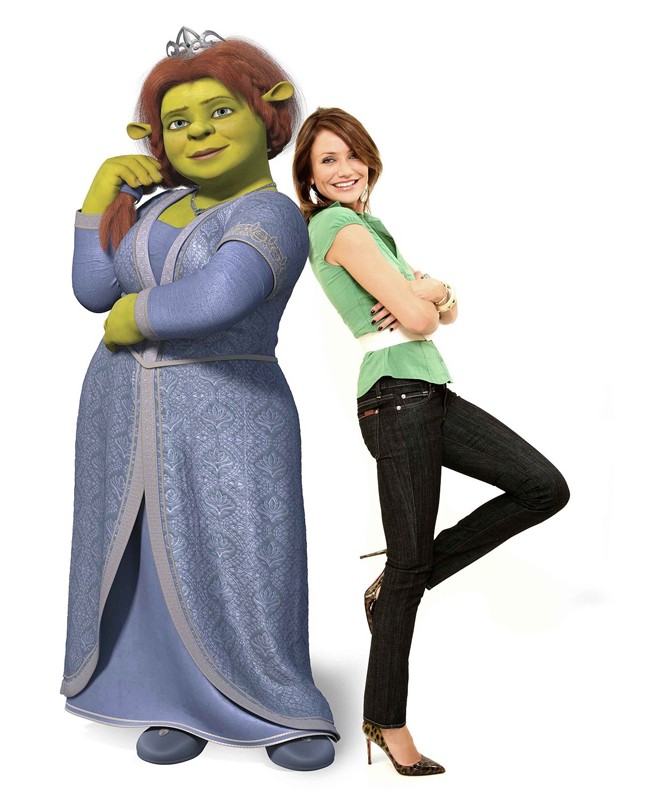 Cameron Diaz E Il Doppiatrice Della Principessa Fiona Nel Film Shrek The Third 118342