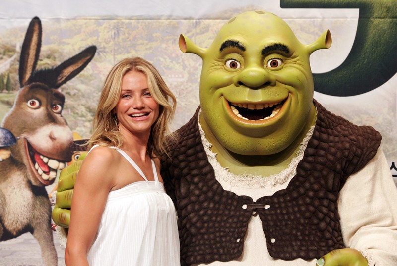Cameron Diaz E Shrek Per La Promozione Del Film Shrek The Third 118335