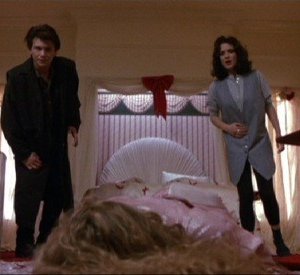 Christian Slater, Winona Ryder e Kim Walker in una scena di Scheggie di follia