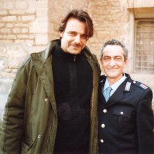 Alessandro Preziosi con Nicola Natalia sul set de Il Capitano 2