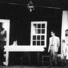 Enrico Oldoini con Nicola Natalia e Marina Suma sul set del film Cuori nella tormenta di E. Oldoini