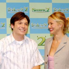 Mike Myers e Cameron Diaz alla premiere di Shrek 2 a Tokyo nel 2004