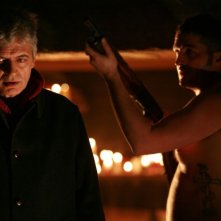 Fabrizio Bentivoglio e Davide Lorino in una scena della miniserie Nel nome del male