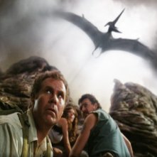 Will Ferrell, Anna Friel e Danny McBride in una sequenza del film Land of the Lost