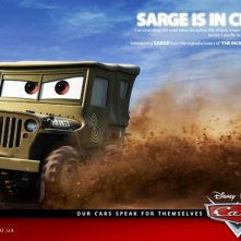 Un'immagine promozionale con Sarge per Cars