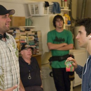 Il regista Sean Anders e Josh Zuckerman sul set del film Sex Movie in 4D