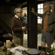 Woody Allen e Larry David sul set del film Whatever Works