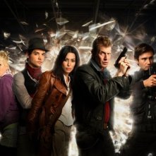 Hannah Spearritt, Andrew Lee Potts, Laila Rouass, Jason Flemyng e Ben Mansfield in una foto promozionale della serie Primeval