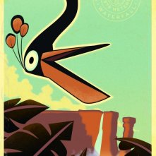 Uno degli otto splendidi poster 'vintage' di Up, con 'Paradise Falls'