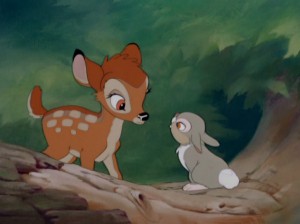 Il Cerbiatto Con L Amico Tamburino In Una Scena Del Film Bambi 123210