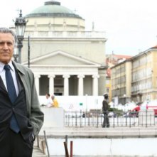 Lando Buzzanca sul set della serie Io e mio figlio - Nuove storie per il commissario Vivaldi