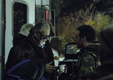 Il regista George Romero sul set del film Le cronache dei morti viventi