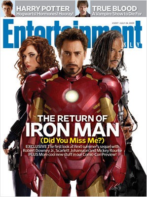 Mickey Rourke Scarlett Johansson E Robert Downey Jr Sulla Cover Di Entertainment Weekly Dedicata A Iron Man 2 124453