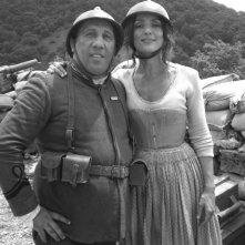 Angelo Russo e Ambra Angiolini sul set di Eroi per caso