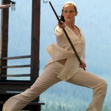 Jennifer Garner durante l'allenamento in una scena di 'Elektra'