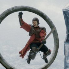 Rupert Grint durante una partita di Quidditch in un'immagine del film Harry Potter e il principe mezzosangue