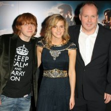 Emma Watson, Rupert Grint e il regista David Yates alla premiere del film 'Harry Potter e l'ordine della Fenice', a Parigi