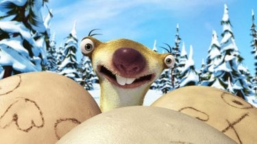 Un primo piano di Sid in una scena del film d'animazione 'Ice Age: Dawn of the Dinosaurs'