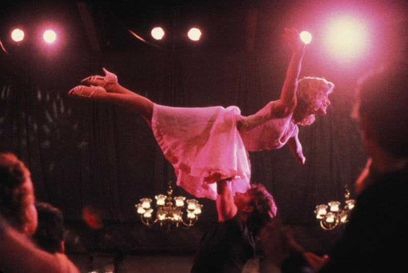 Patrick Swayze e Jennifer Grey durante il ballo finale del film Dirty Dancing