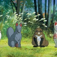 Una scena del film Pom poko di Isao Takahata