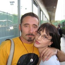 Federico Zampaglione e Crisula Stafida sul set di Nero Bifamiliare