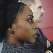 Karen LeBlanc ed Andrew Airlie nell'episodio Rubicon di Defying Gravity