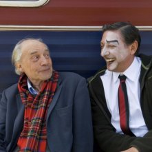 Il regista Jacques Rivette e Sergio Castellitto sul set del film Questione di punti di vista