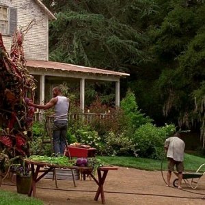 Maryann (Michelle Forbes) ed Eggs (Mehcad Brooks) in una scena dell'episodio 'New World In My View' della serie True Blood