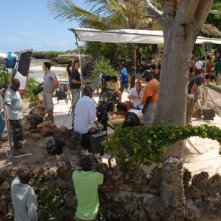 Un momento delle riprese di Un coccodrillo per amico