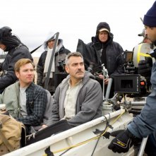 George Clooney ed Ewan McGregor sul set del film The Men Who Stare at Goats