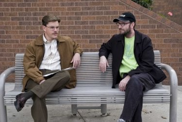 Matt Damon e il regista Steven Soderbergh sul set del film The Informant!